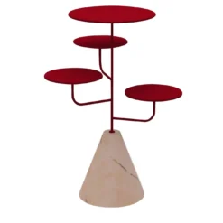 Portavivande Condiviso a 4 piani in rosso rubino/rosa
