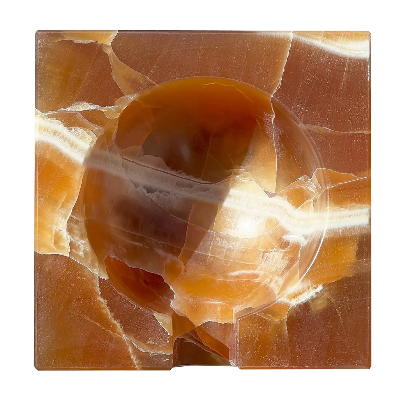 Posacenere Bernard in Onice Arancione