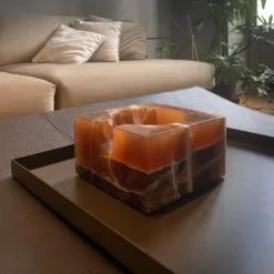 Posacenere Bernard in Onice Arancione