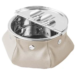 Posacenere Laurence Bean Bag in Pelle Grigia