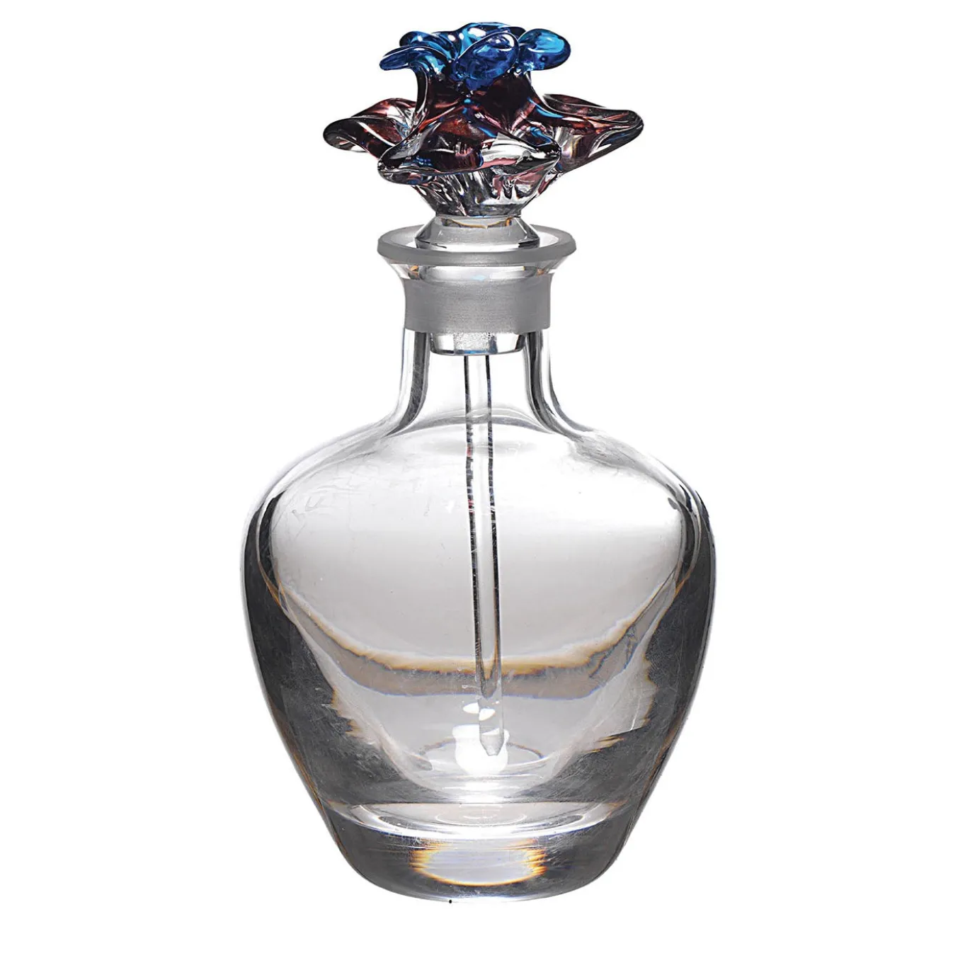 Profumo Crystal Bordeux Murano Bottiglia di Profumo con Tappo a Fiore