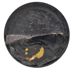 P11Sm Piatto decorativo rotondo nero e giallo