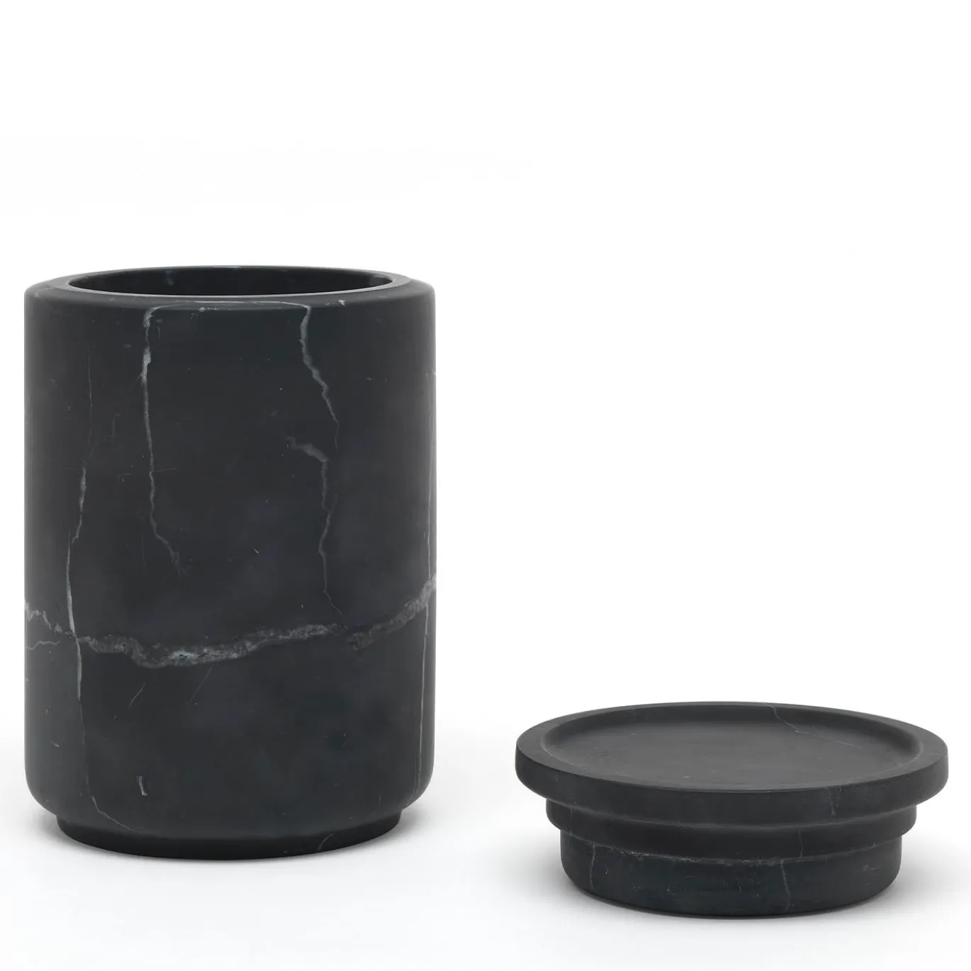 Pyxis Grande vaso di marquina nera di Ivan Colominas
