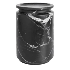 Pyxis Grande vaso di marquina nera di Ivan Colominas