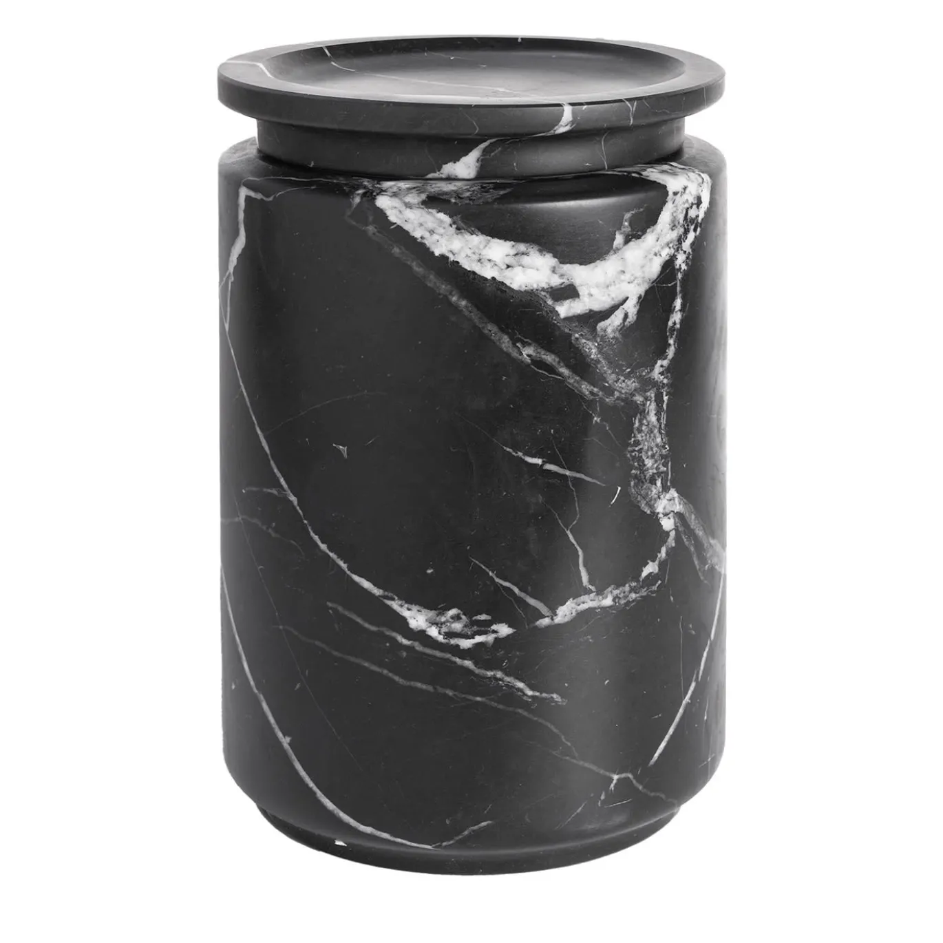 Pyxis Grande vaso di marquina nera di Ivan Colominas