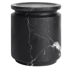 Pyxis Vaso medio in marquina nera di Ivan Colominas