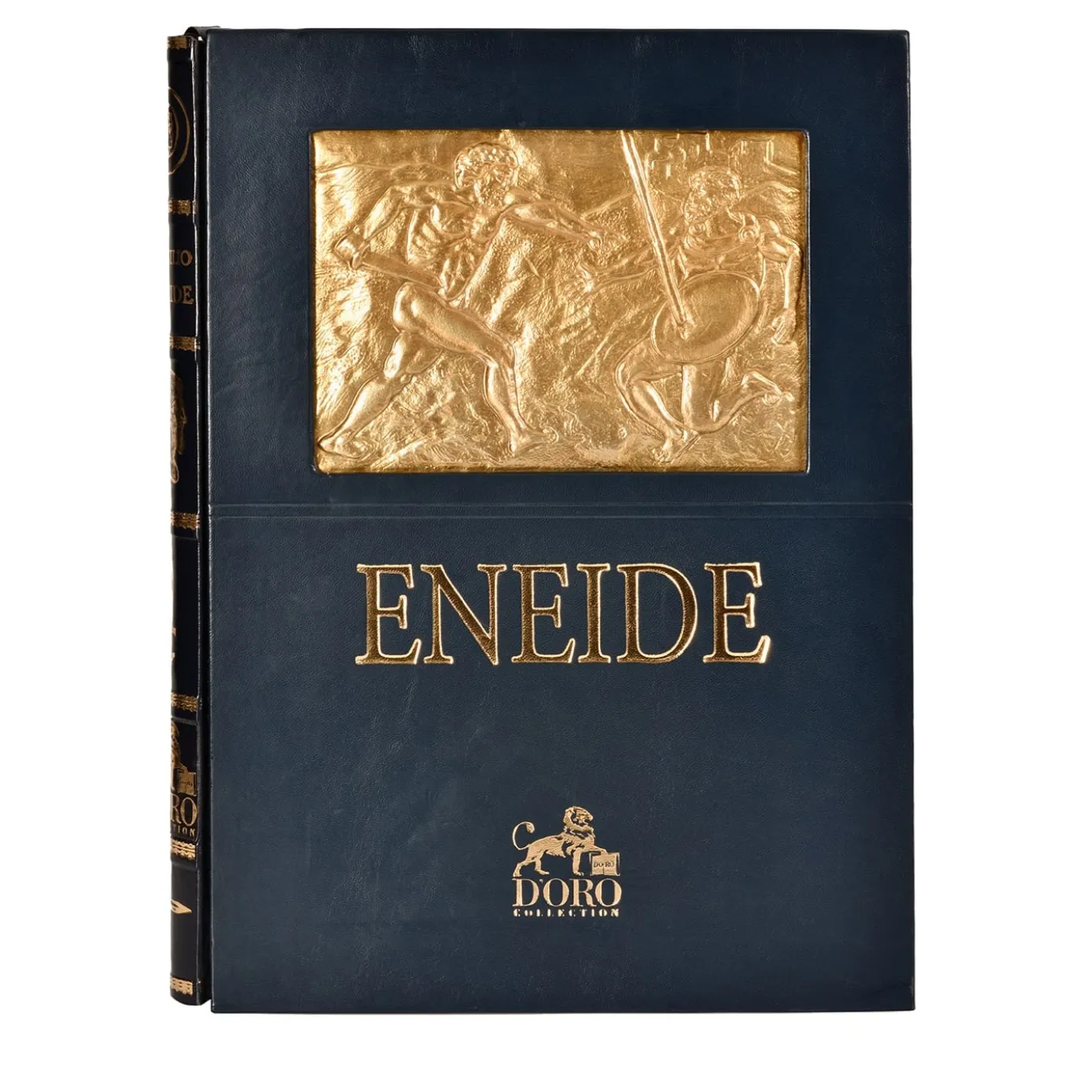 Quadro Libro Eneide in Pelle Blu