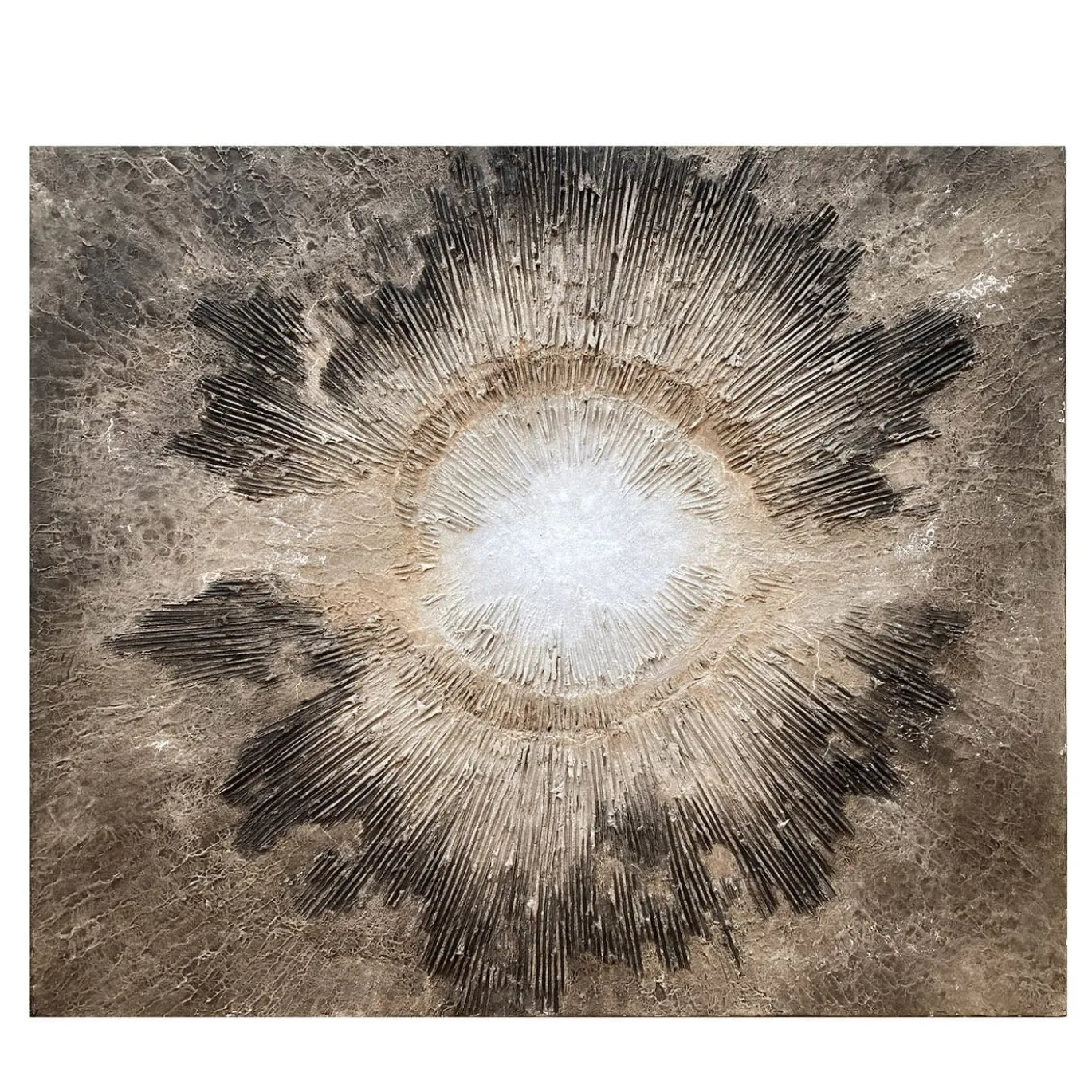 Quadro Materico Espansione in resina bianco e nero