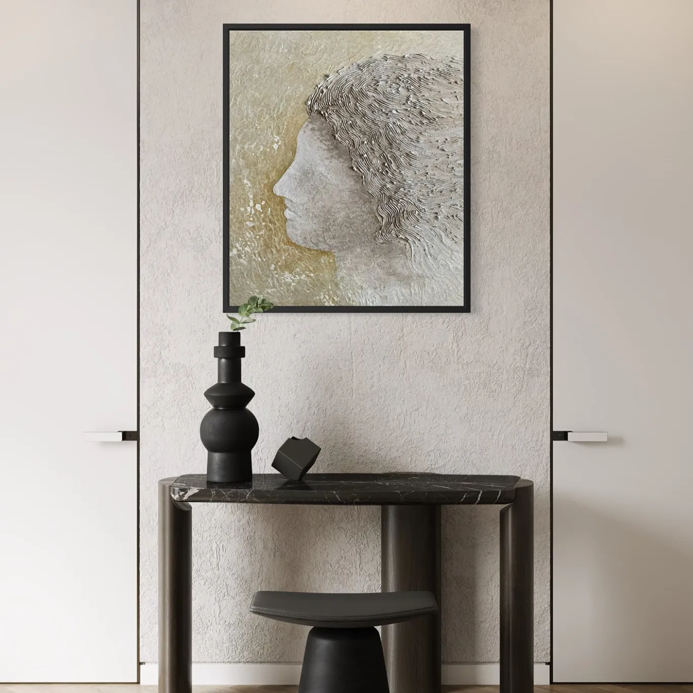 Quadro Materico Minerva in resina
