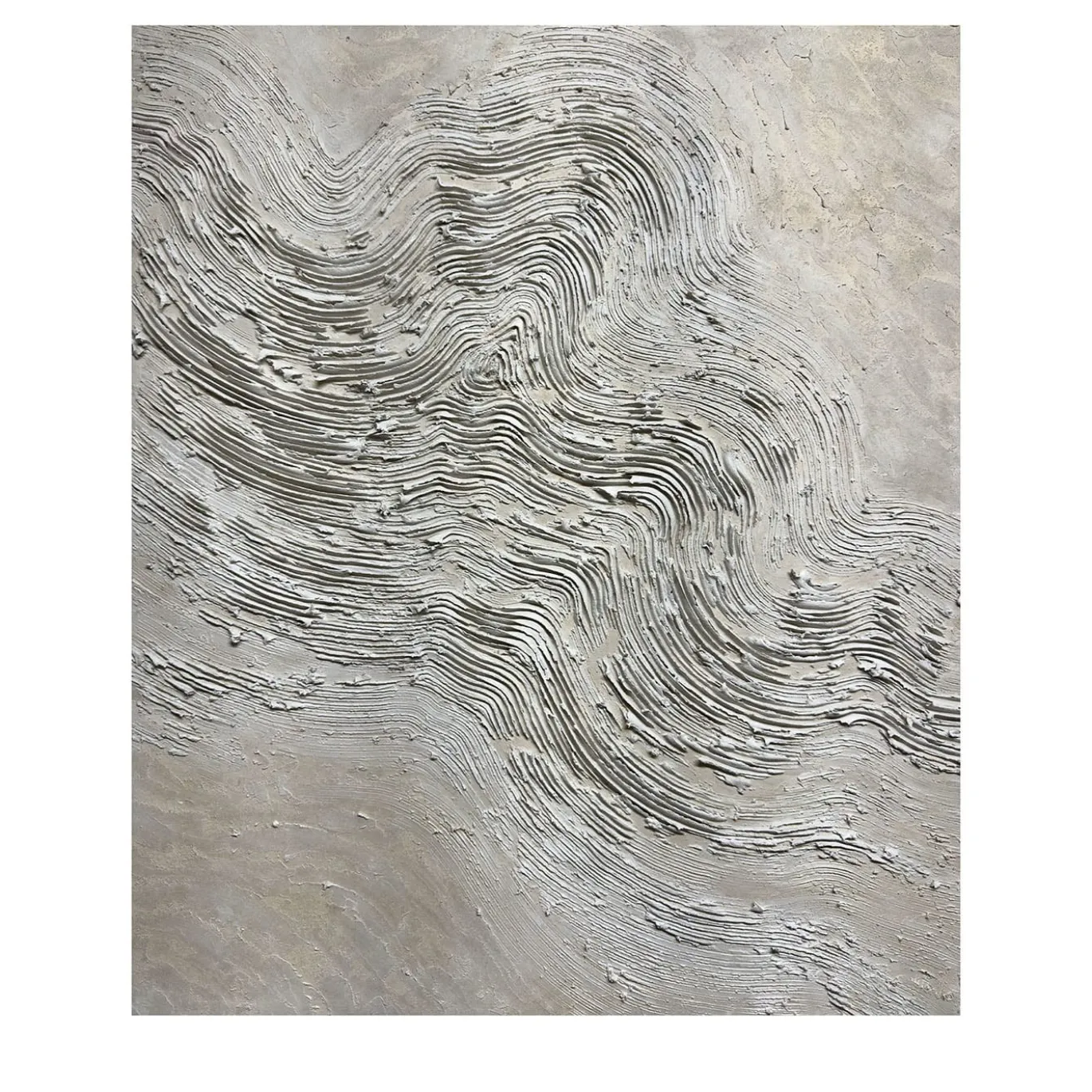 Quadro Materico Stratificazioni Bianco in resina