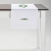 Rinascimento Runner da tavola di lino bianco ricamato verde