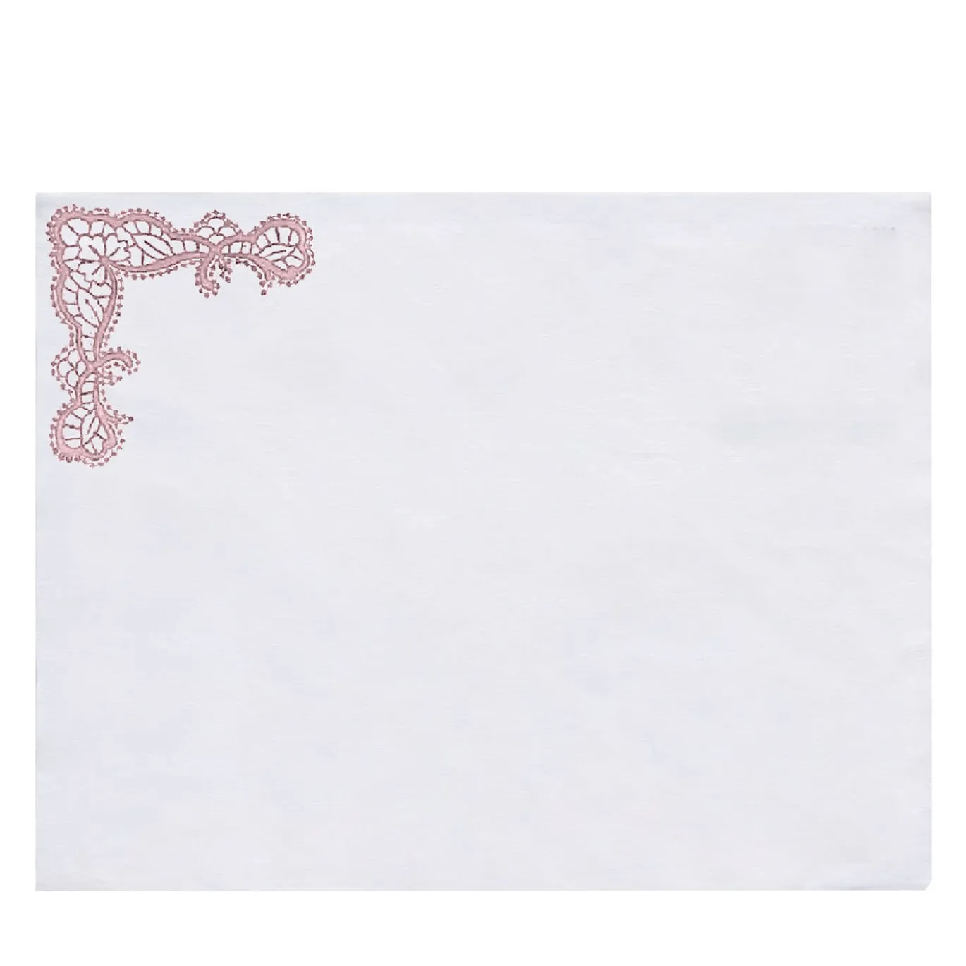 Rinascimento Set di 2 tovagliette di lino ricamate rosa