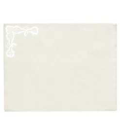 Rinascimento Set di 2 tovagliette di lino ricamate beige