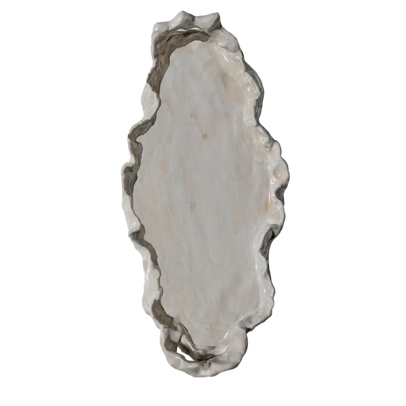 Rocco Vassoio ovale in ceramica bianca