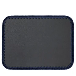 Rochelle Tovagliette rettangolari in pelle e uncinetto - Grigio e blu #2