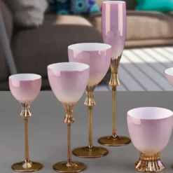 Rosa Set di 6 bicchieri misti rosa