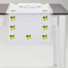 Runner bianco con frange multicolore Limoni