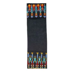 Runner Colores in lino nero dipinto a mano