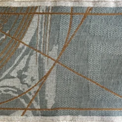 Runner Double Face Borromi in Mocha Mousse e Alga Verde Blu