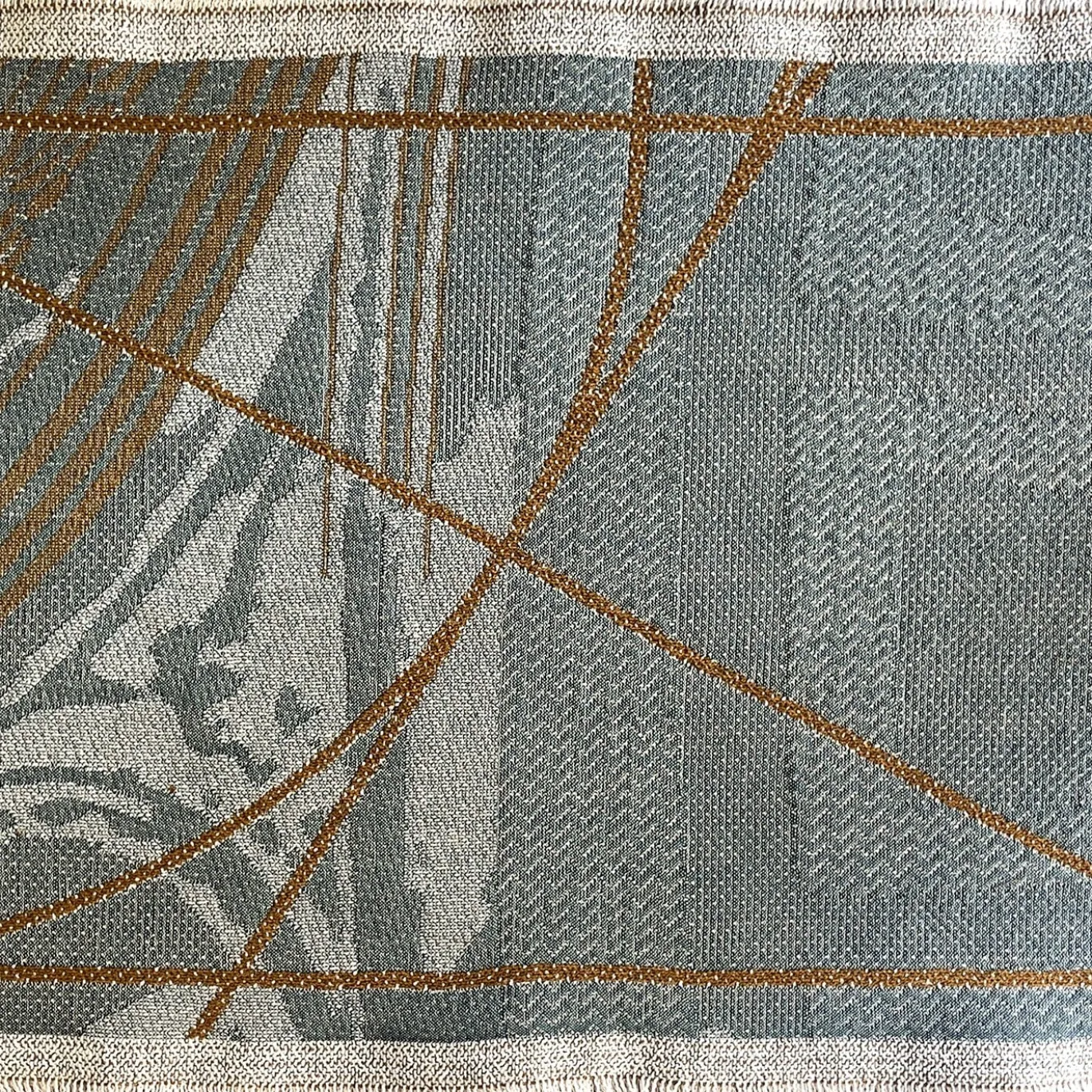 Runner Double Face Borromi in Mocha Mousse e Alga Verde Blu