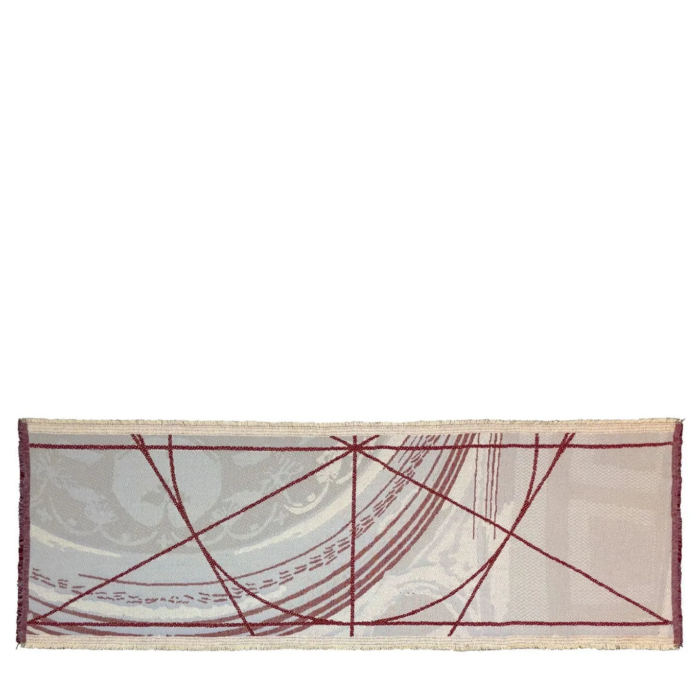 Runner double face Borromini in Granato e Blu Himmel