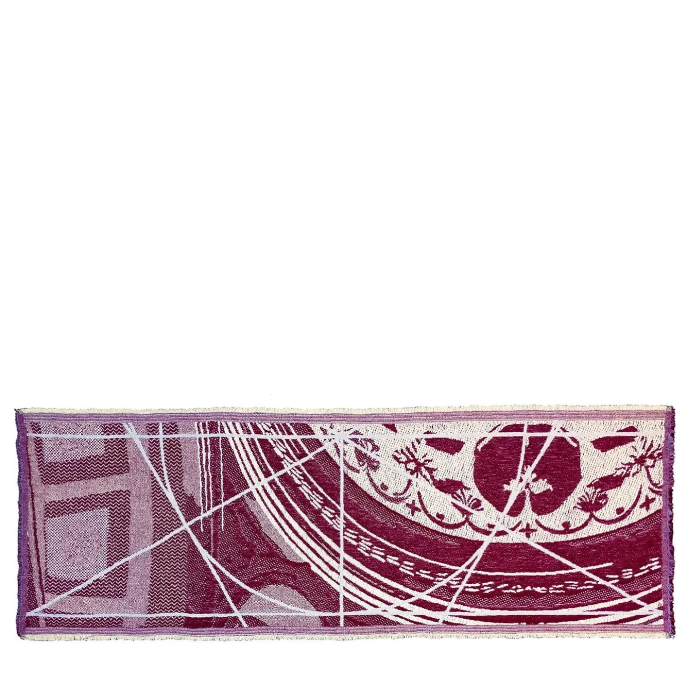 Runner double face Borromini in Granato e Blu Himmel
