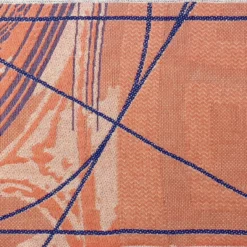 Runner double face Borromini in blu e rosso Rowan