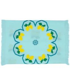Runner Limoni multicolore con frange turchesi