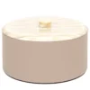 Scatola cilindrica media Kelly taupe con coperchio