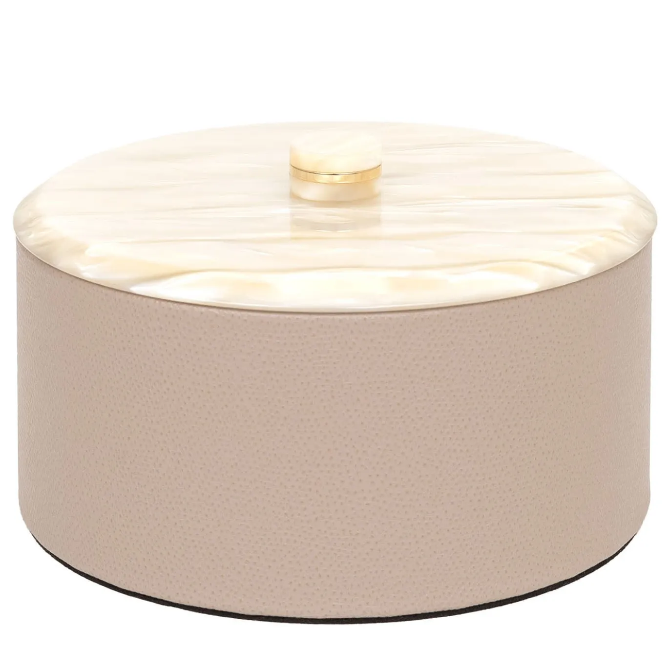 Scatola cilindrica media Kelly taupe con coperchio