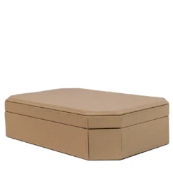 Scatola Del Monte 25 in legno e pelle beige Tamarone