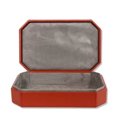 Scatola Del Monte 25 in Legno e Pelle Rosso Persiano