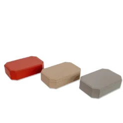 Scatola Del Monte 25 in Legno e Pelle Rosso Persiano