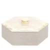 Scatola esagonale piccola Kelly con coperchio color crema