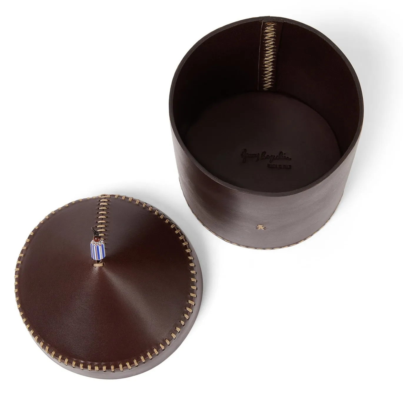 Scatola Gran Vezir grande in pelle marrone ebano
