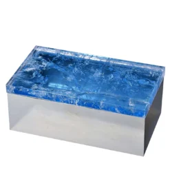 Scatola in ottone con quarzo azzurro