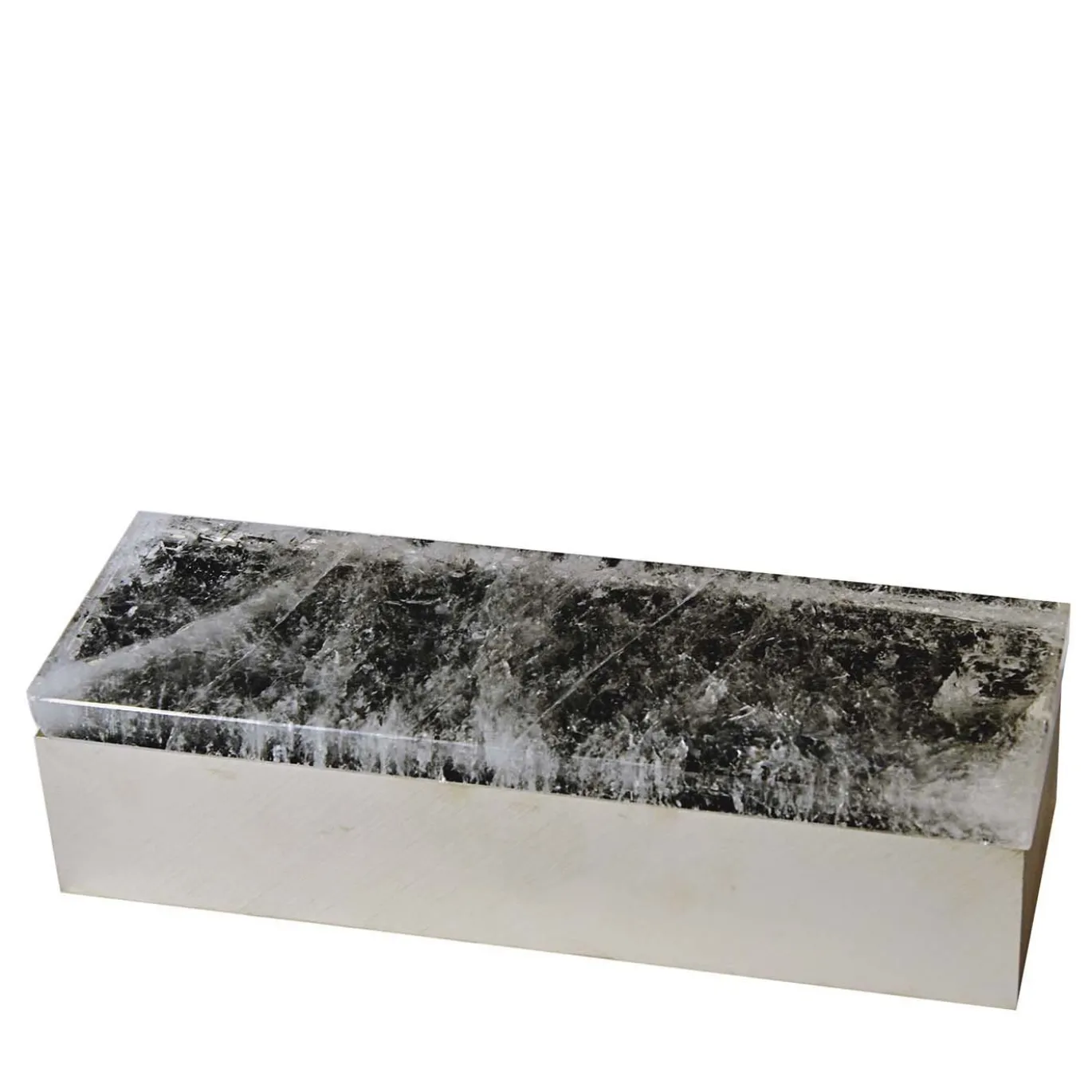 Scatola in ottone di quarzo verde scuro