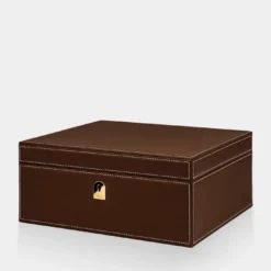 Scatola per orologi in pelle marrone