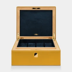 Scatola per Orologio in Pelle Gialla