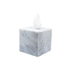 Scatola per tessuti in marmo bianco di Carrara