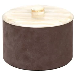 Scatola Piccola cilindrica Kelly marrone con coperchio