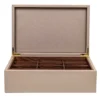 Scatola Portaoggetti Tea in Pelle Beige