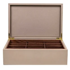 Scatola Portaoggetti Tea in Pelle Beige