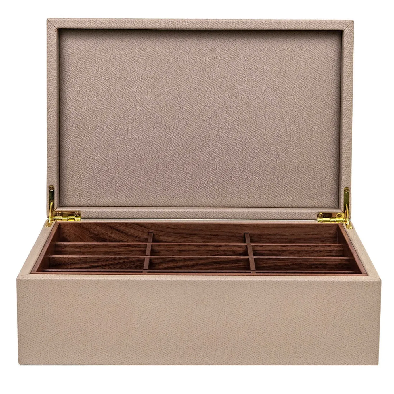 Scatola Portaoggetti Tea in Pelle Beige