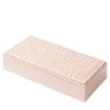 Scatola rettangolare Celio in pelle rosa cipria intrecciata a mano