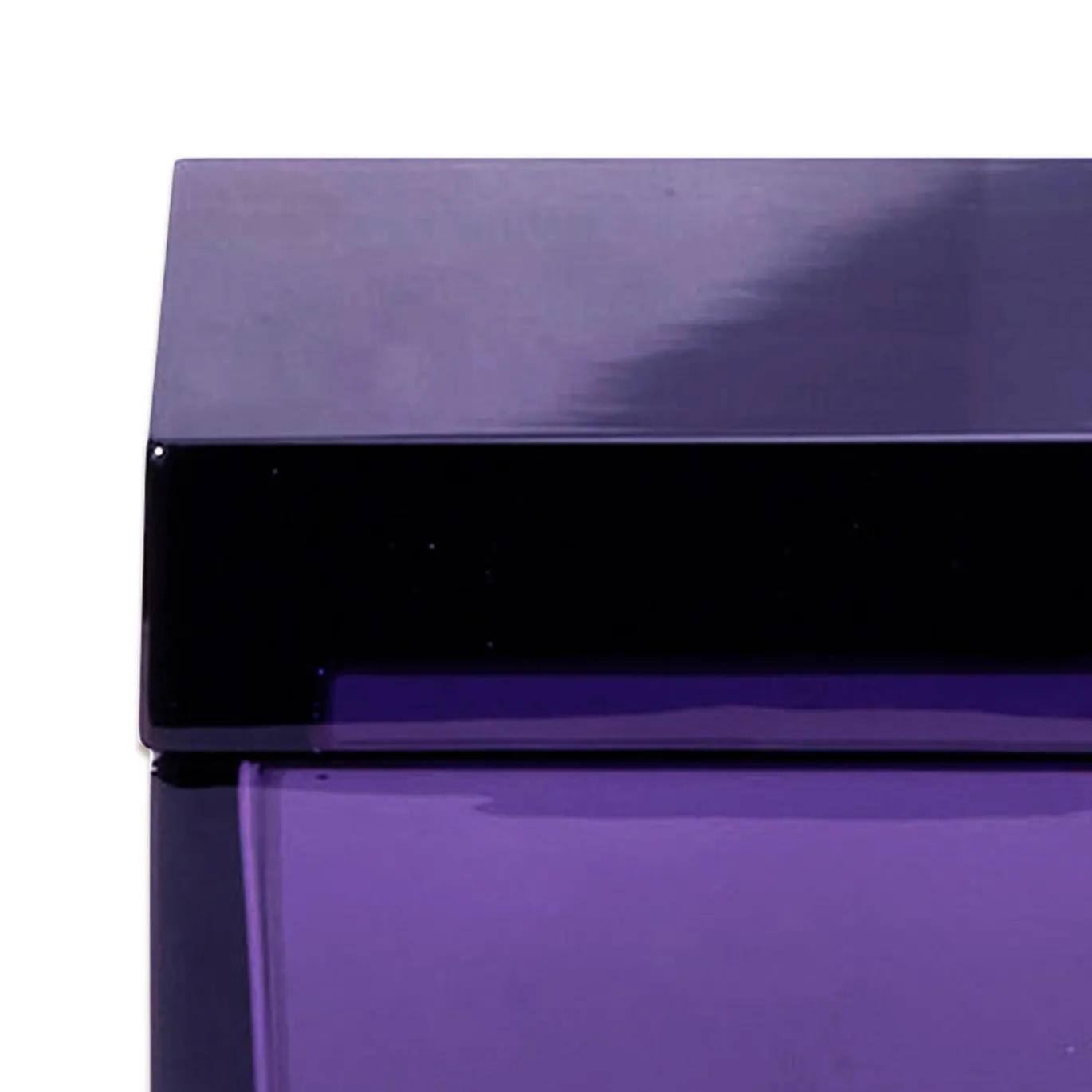 Scatola scultorea in cristallo soffiato a mano Palmi viola