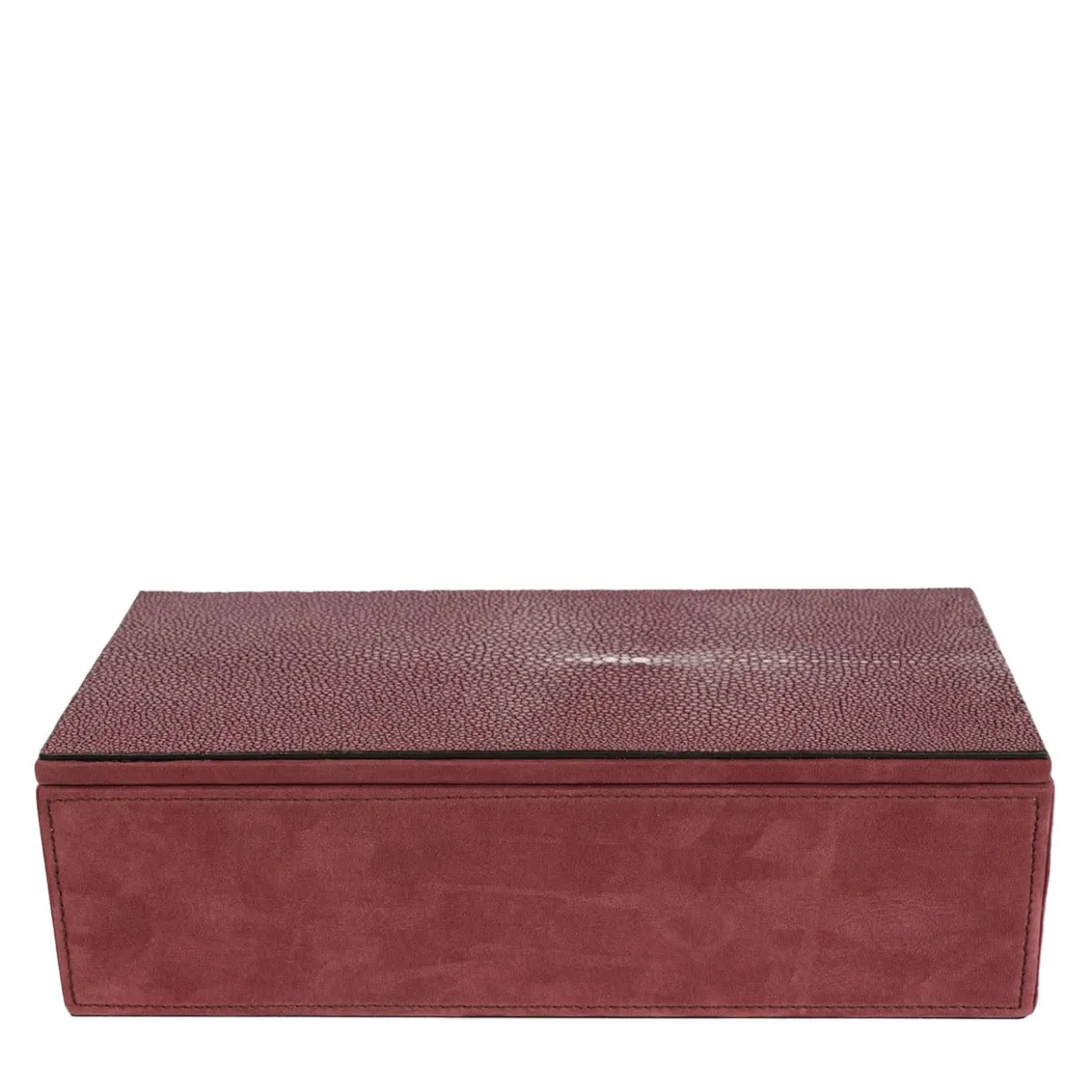 Scatola Stingray in pelle Nubuck Rosso Persiano