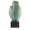 Scultura Adda in gres smaltato turchese