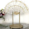 Scultura a ventaglio in oro e vetro trasparente Ventaglio di Luce