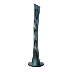 Scultura concava Koilos in acciaio inox grigio